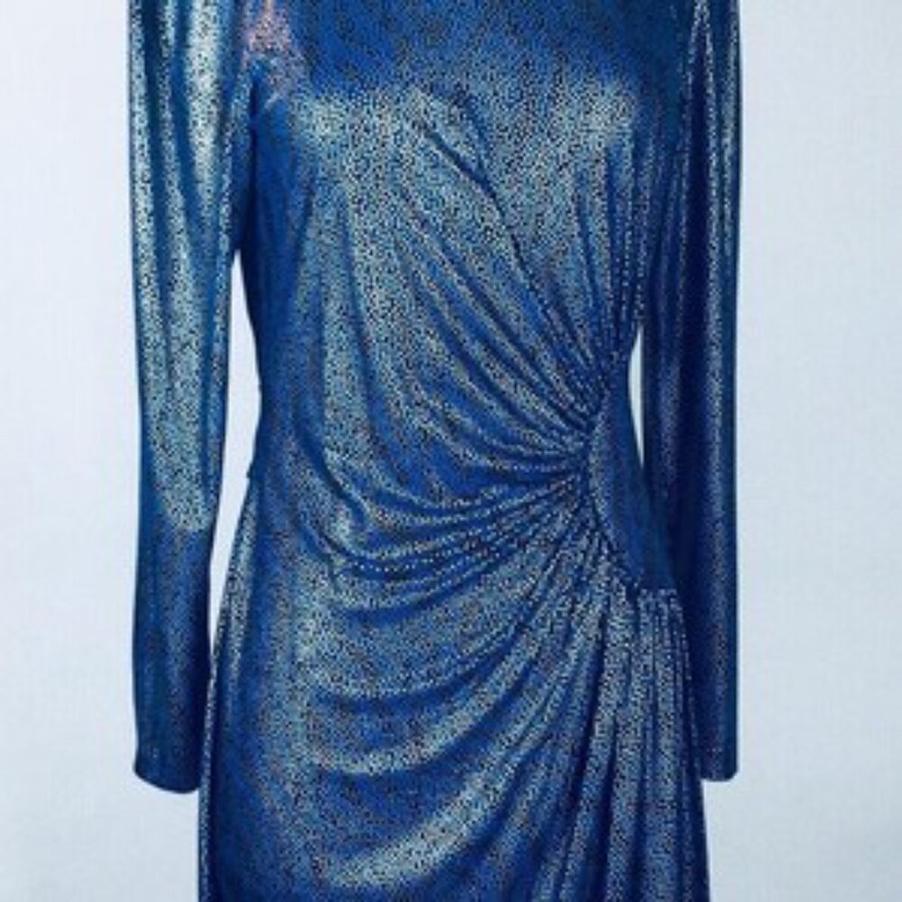 Blue and silver shimmer vintage 80s Rimini dress